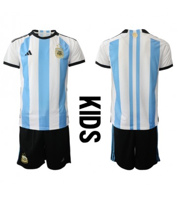 Argentina babykläder Hemmatröja barn VM 2022 Korta ärmar (+ Korta byxor)